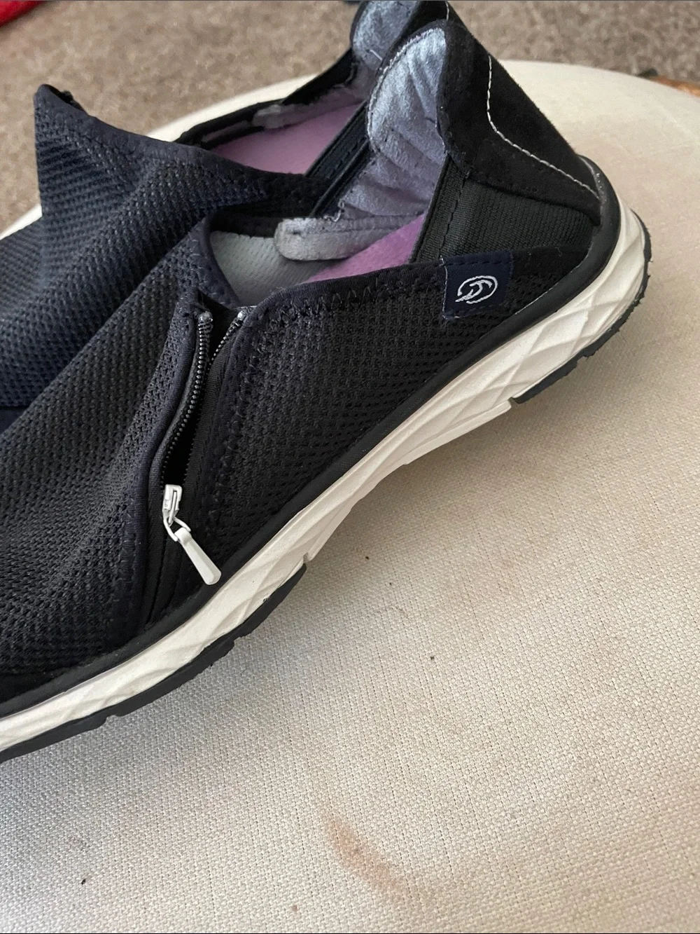 Dr Scholls Black Slip-On Athletic Sneakers with Pink Insole